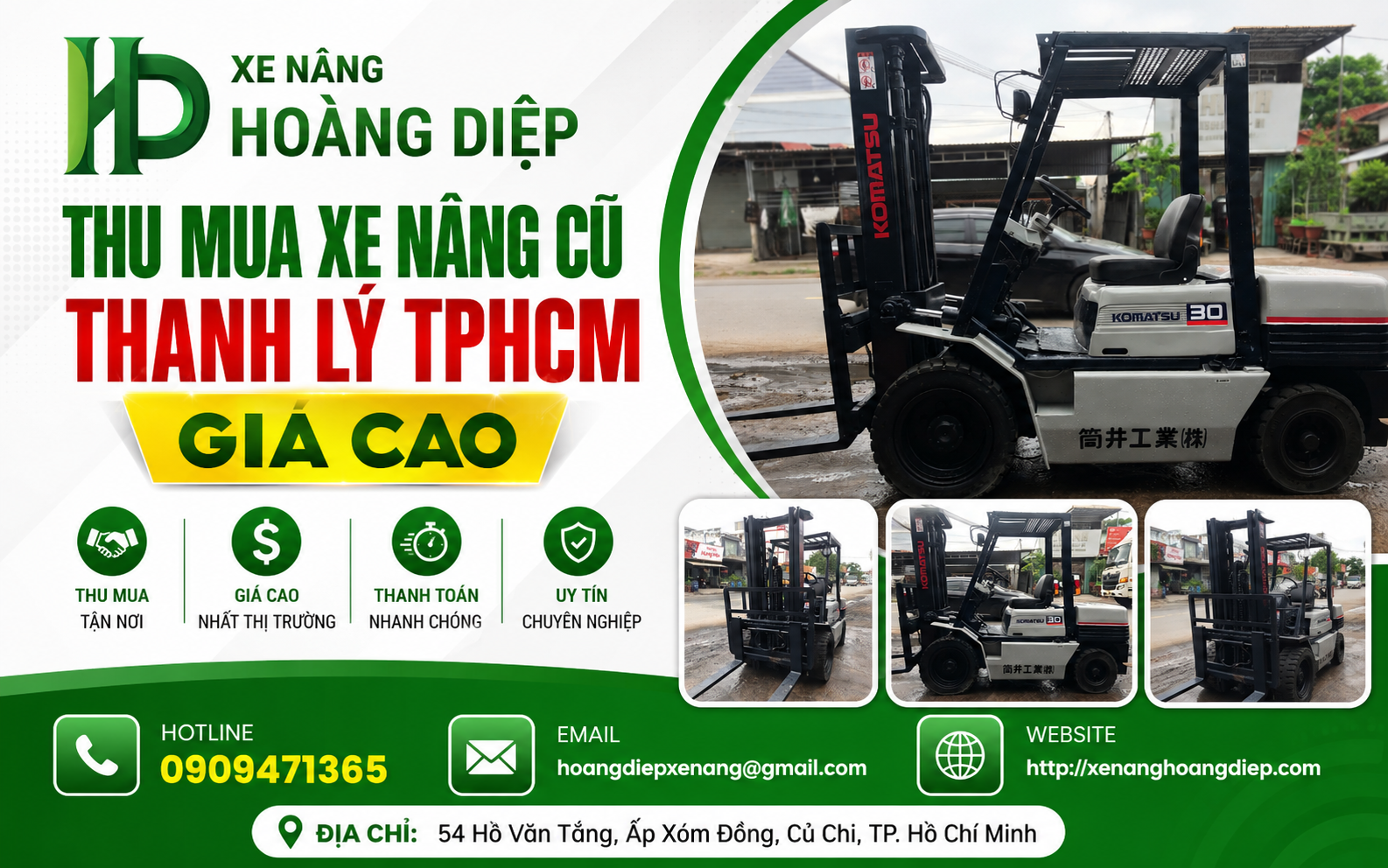 Định giá xe nâng cũ nhanh, minh bạch